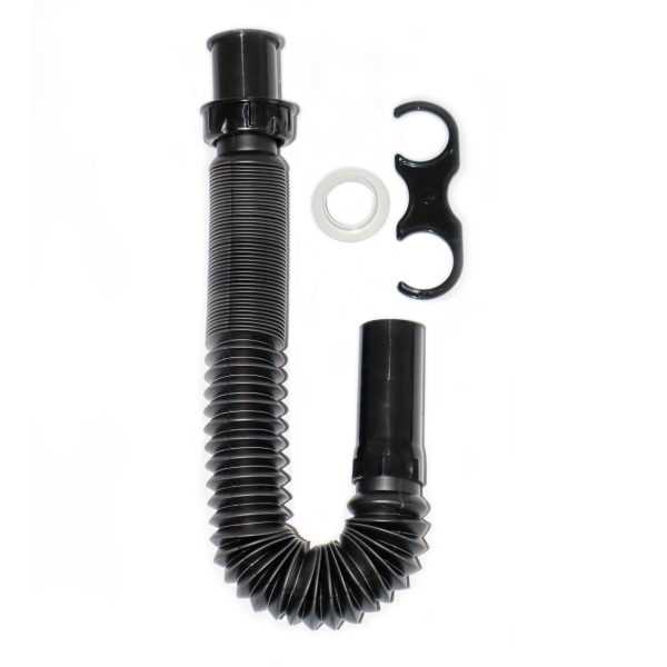 Гъвкава връзка 1 1/4'' с PVC гайка - черна