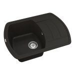 Полигранитна кухненска мивка Norton Black- корито и плот /NMP 02.67/