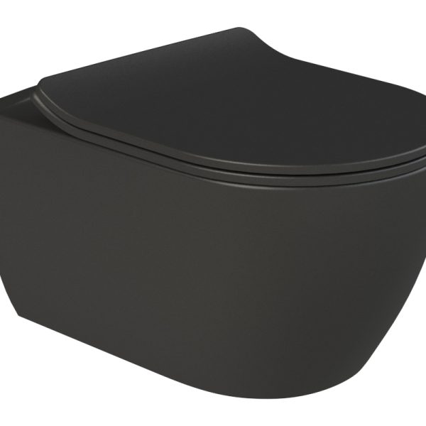 Висящо тоалетно седало City Rimless Black Matt с биде 019107-97