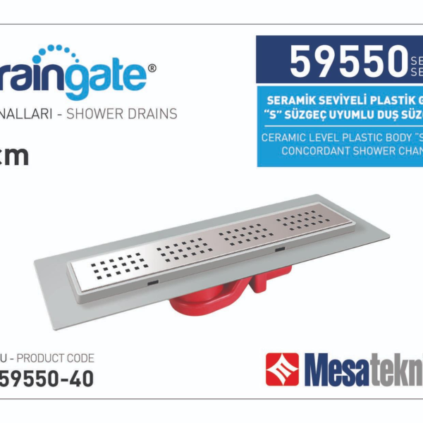 Линеен сифон 40 см - Нисък - Серия Mesateknik MTS59550-40