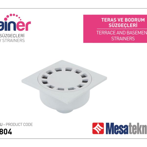Сифон за тераси 15/15 - вертикален ф50 - Серия Mesateknik MTS804
