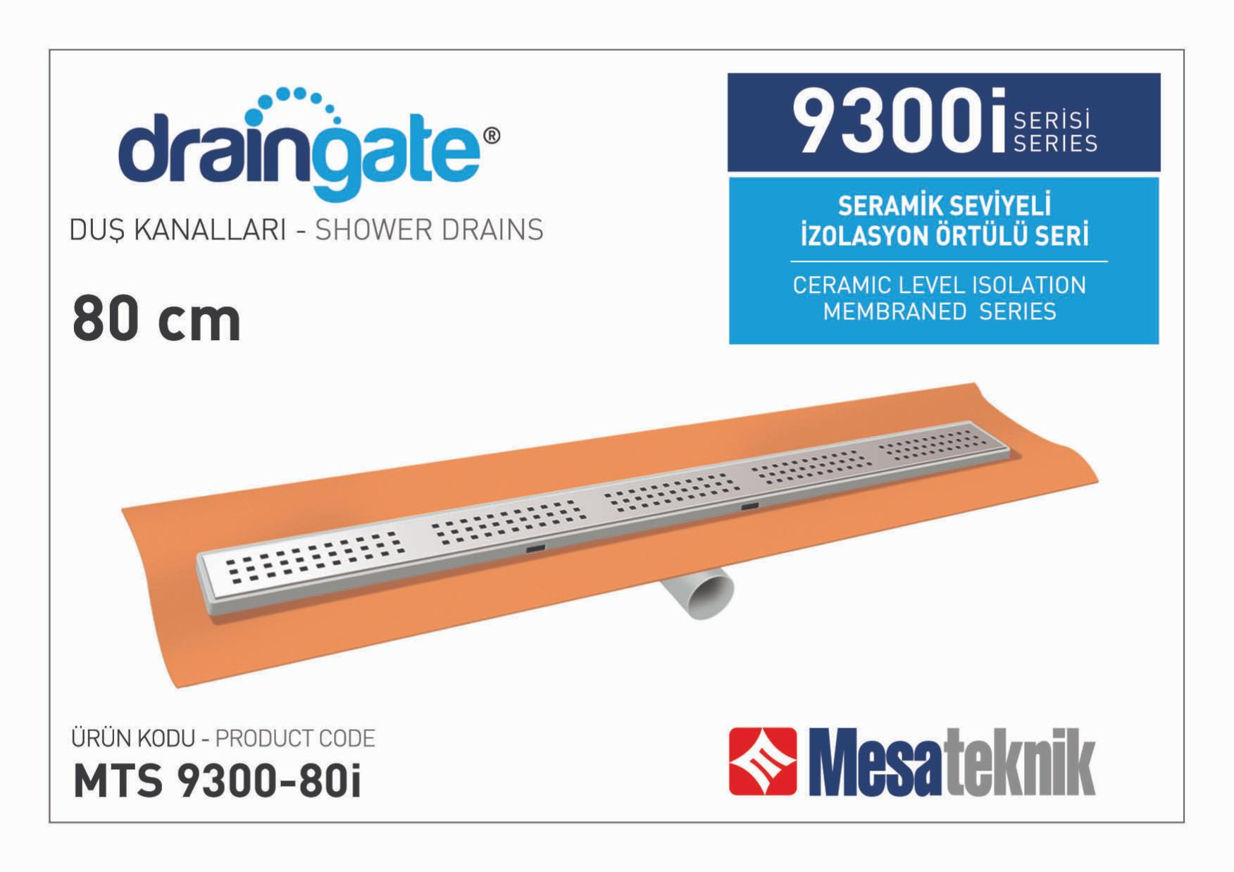 Линеен сифон 80 см - с хидроизолация - Серия Mesateknik MTS9300i-80