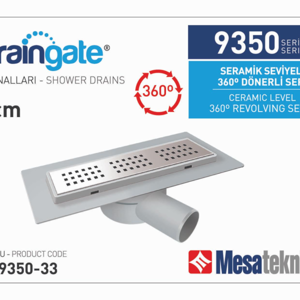 Линеен сифон 33 см - въртяща основа - Серия Mesateknik MTS9350-33