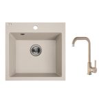 Комплект кухненска мивка и смесител Серия Alena Beige SBAA_410T