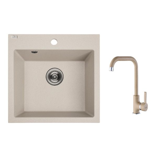 Комплект кухненска мивка и смесител Серия Alena Beige SBAA_410T