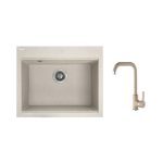 Комплект кухненска мивка и смесител Серия Tau Beige SBTA_410Y