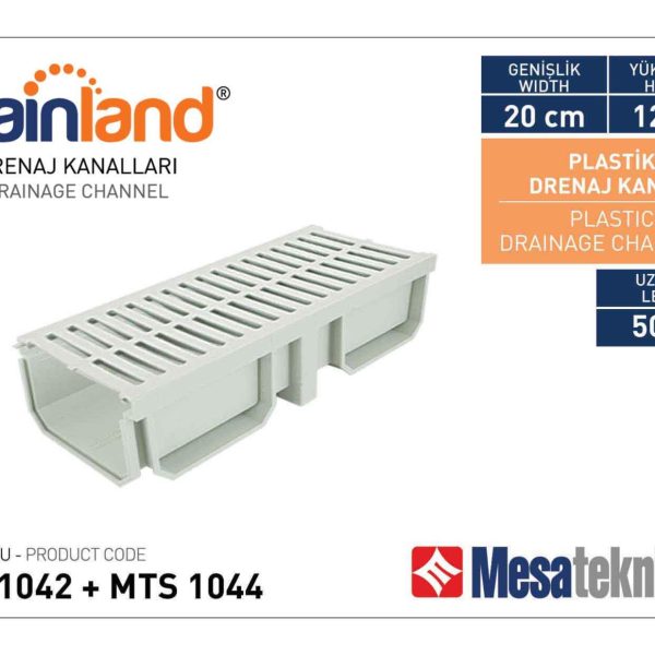 Канален сифон 20/12 хоризонтално оттичане - Серия Mesateknik MTS1042+MTS1044