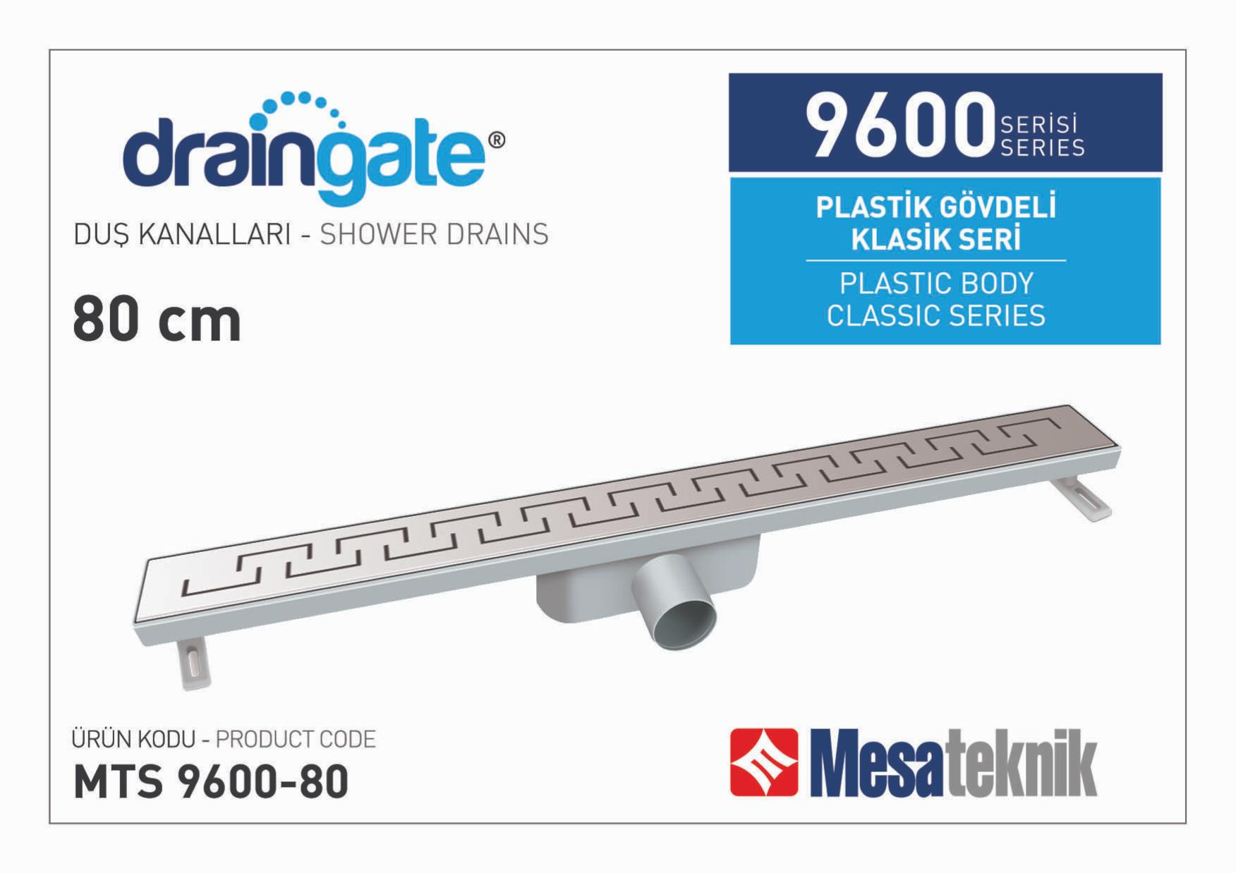 Линеен сифон 80 см - Серия Mesateknik MTS9600-80