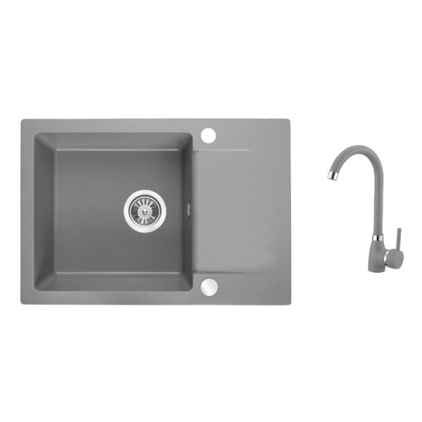Комплект кухненска мивка и смесител Серия Celebes Grey SBLA_513T