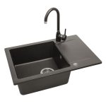 Комплект кухненска мивка и смесител Серия Celebes Black SBLA_713T