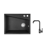 Комплект кухненска мивка и смесител Серия Grenada Black SBGA_710T