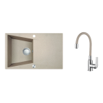 Комплект кухненска мивка с отцедник и смесител Серия Grenada Beige SBGE_411T