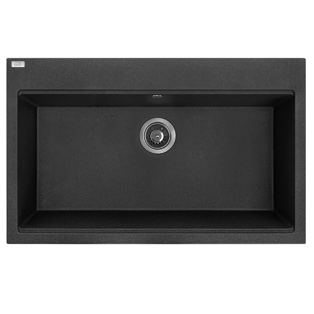 Полигранитна кухненска мивка Серия Tau Black 50/80 /SBT_7108/