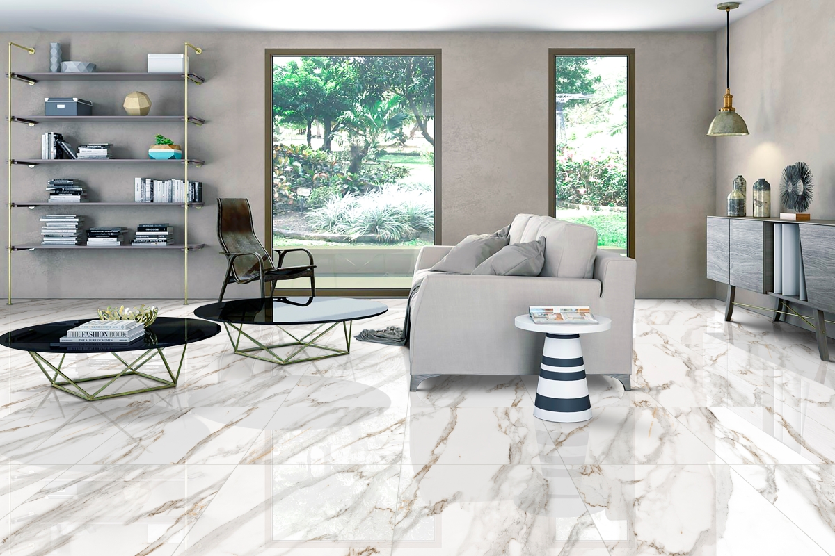 Гранитогрес Серия Carrara pearl glossy иглед