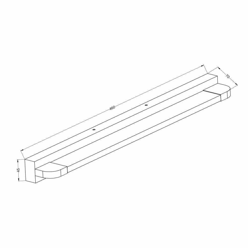 LED Тяло за баня Modena Black Mat 9W /4723/ технически чертеж