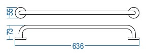 Дръжка за вана 60 см /A.760.P.19/ технически чертеж