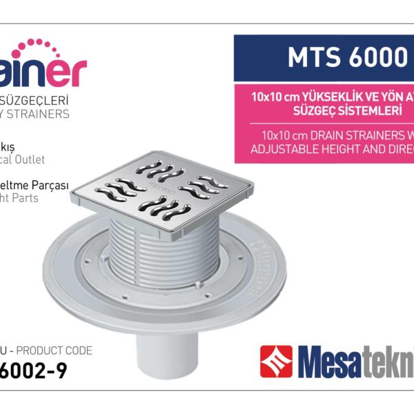 Сифон 10/10 - вертикален ф70 широка периферия - Серия Mesateknik MTS6002